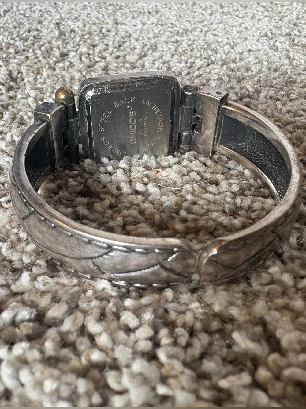 Chico’s Silver-Tone Square Dial Bracelet Watch with Gold Accents - Women’s